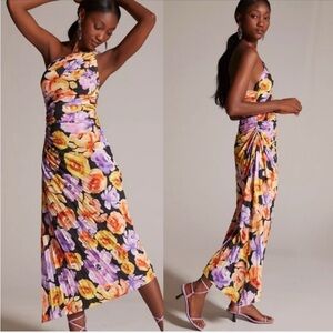 Anthropologie Geisha Design Asymmetrical Hem Midi Dress